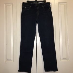 AE dark straight leg stretch jeans size 16 long